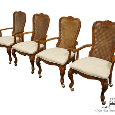 Set of 4 HOOKER FURNITURE Country French Provincial Cane Back Dining Arm Chairs 