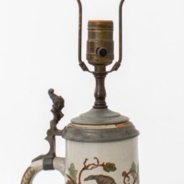 German Bier Stein Mounted as a Lamp