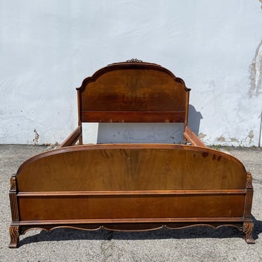 Antique Full Size Bed Victorian Arched Primitive Rustic Provincial Headboard Frame Vintage Bedroom Furniture Country CUSTOM PAINT AVAILABLE 