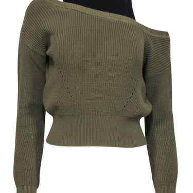 Veronica Beard - Green &amp; Black Cold Shoulder Sweater Sz XS