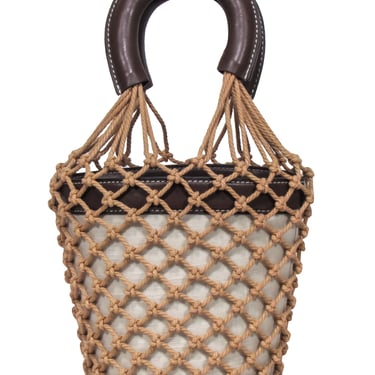 Staud - Beige Rope Detail Top Handle Bucket Bag