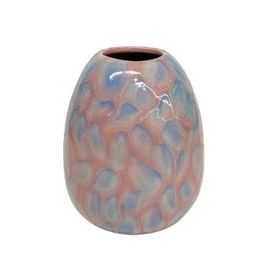Vintage Royal Haeger Vase Retro 1960s Mid Century Modern + Ceramic + Egg Shaped + Pink and Blue + Flower + Plant Display + MCM Home Decor 