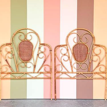 Pair of Cute Rattan Twin Headboards