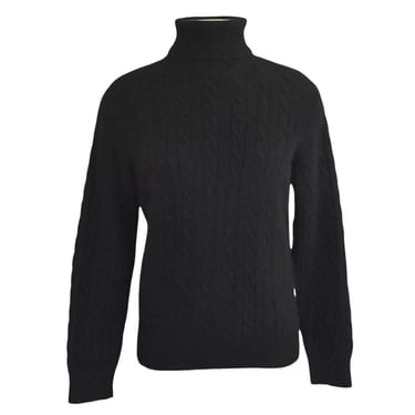 Vintage 90s Pierre Cardin Turtleneck Sweater, 1990s Angora Blend Cable Knit Pullover Sweater, Size XL Extra Large 