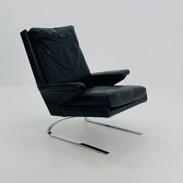 Mid Century Black Swing Lounge Chair by Reinhold Adolf for Cor Germany 1960s 