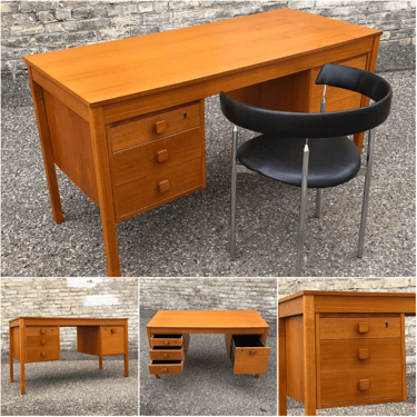 Danish Modern 4-drawer Desk 