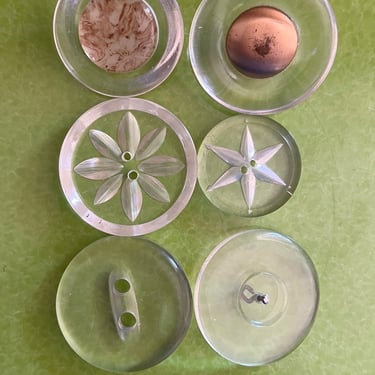 Buttons lucite lot of 6 
