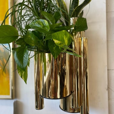 Vintage Brass Plated Planter Sconces by New Ventures