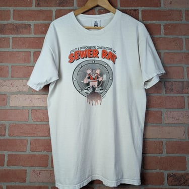 Vintage 90s Double Sided Sewer Rat ORIGINAL Graphic Tee - Large 