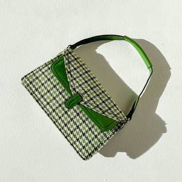 Green Houndstooth Purse