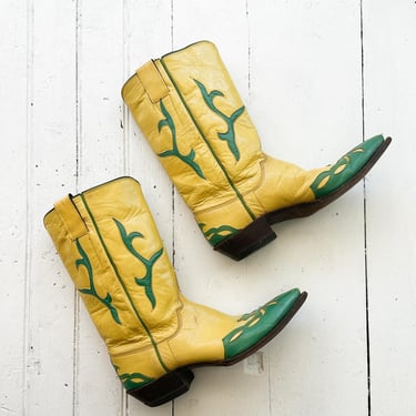1970s Leddy Texas Handmade Cowgirl Boots 
