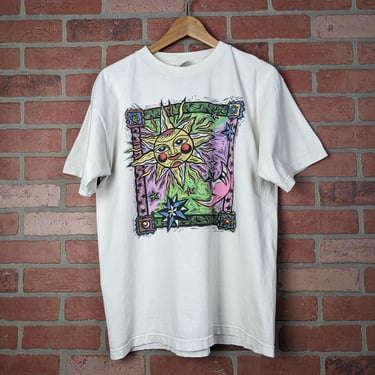 Vintage 90s Sun and Moon ORIGINAL Artwork Tee - Large 