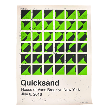 Quicksand &quot;House Of Vans&quot; 2016 Screenprinted Poster