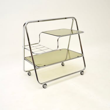 Vintage Chrome and Glass Drinks Trolley