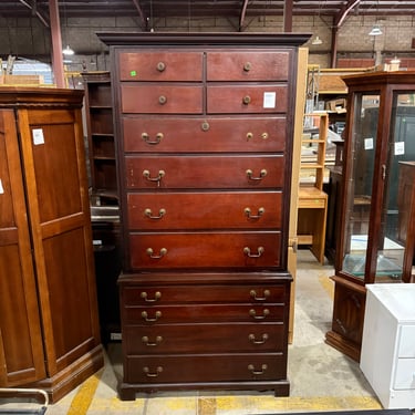 Vintage Tall Dresser with 4 Drawers and a Drop-Down Compartment