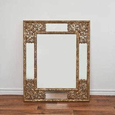 19th c. French Louis Philippe Silver Gilt Mirror c.1860-1890