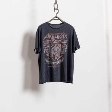 VINTAGE RIPPED ANTHRAX T-Shirt Rock Tees Punk Shredded Short Sleeves Oversize / Large Xl Xxl 