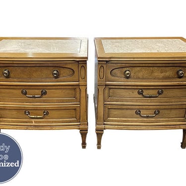 26&quot; Unfinished 3 Drawer Vintage Nightstand Set of 2 #08445