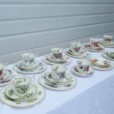 Royal Albert England Bone China 33 PC Tea Cups Saucers Dessert Plates Set 3255B
