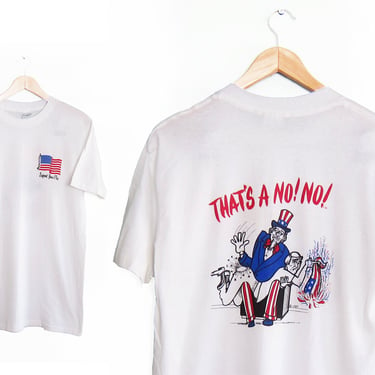 vintage t shirt / American Flag shirt / 4th of July / 1980s No Flag Burning Uncle Sam t shirt Small 
