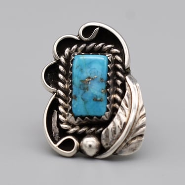 Groovy Leaf Big Vintage Native American Navajo Turquoise Sterling Silver Bracelet Cuff Groovy Leaf Big Vintage Native American Navajo Turquoise Sterling Silver Bracelet Cuff