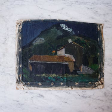 Mountainside Landscape Oil Painting