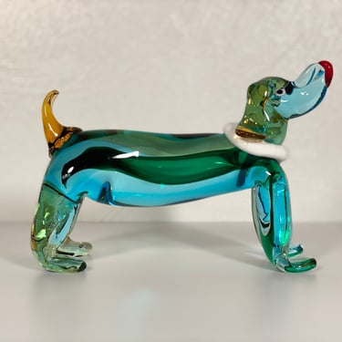 Italian Glass Dog Figurine 