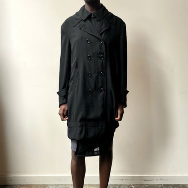 Comme des Garcons black woven chiffon sheer trench 