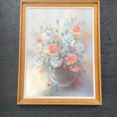 E.Fowler Floral Canvas Painting