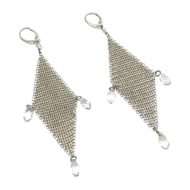 Ferrara Chain Mail Argyle Dangling Earrings, NWT