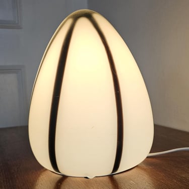 Mid Century Zebra Glass Table Lamp/ Zicoli Still Modern Lamp/Extra Rare Table Lamp/ Egg Light/Vintage from 90's/ Special Egg Glass Light/MCM 