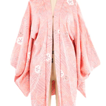 Peach Shibori Haori Kimono