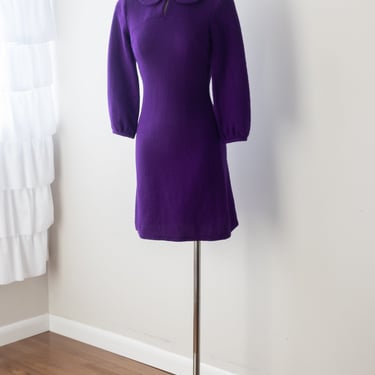 Size XS/S, 1960s Purple Boucle Go-Go Wiggle Dress 