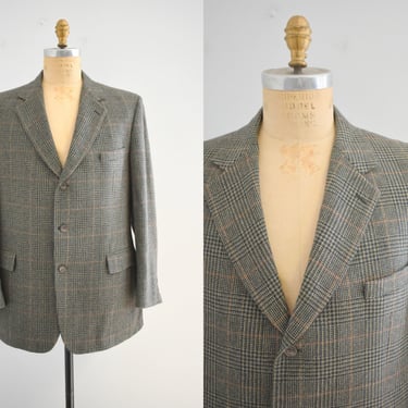 1980s/90s Brooks Brothers Wool Glen Plaid Blazer 