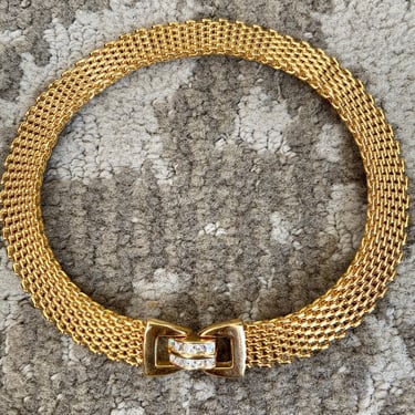 Designer Kenneth Jay Lane Gold Mesh Collar Necklace