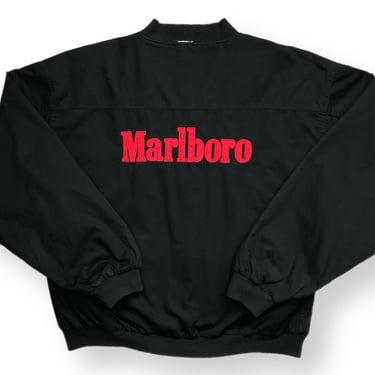 Vintage 90s Marlboro Embroidered Promotional Canvas Work Style Reversible Full Zip Jacket Size XL 