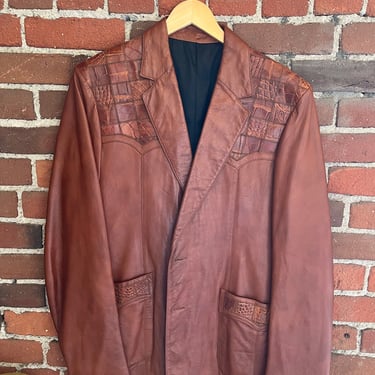 1970s Men's Scully Leatherwear Sport Coat Blazer