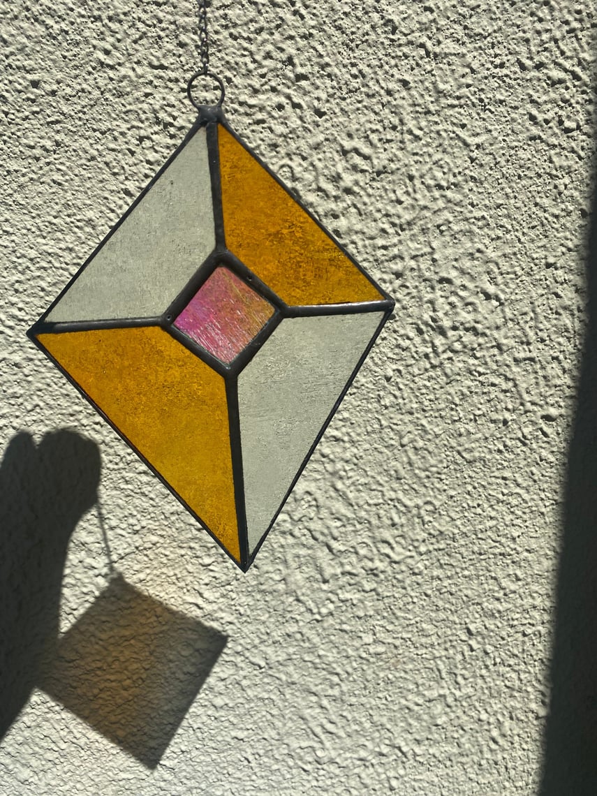 Stained Glass Kite Suncatcher Made by Rheal Oakland, CA