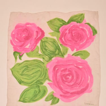 Pink and Green Rose Floral Scarf By Givenchy