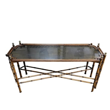 Faux Bamboo Console Hollywood Regency 