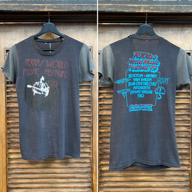 Vintage 1970’s Dated 1979 Texas World Music Festival Rock Band T Shirt, 70’s Van Halen, 70’s Rock Tee, 70’s Tube Tee, Vintage Clothing 