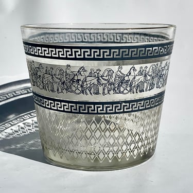 Wedgwood Glass Hellenic  Ice Bucket in Blue by Jeanette Glass Co.