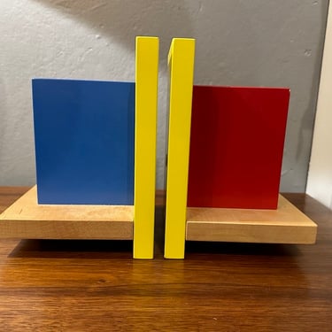 Colorful Post Modern Wooden Bookends