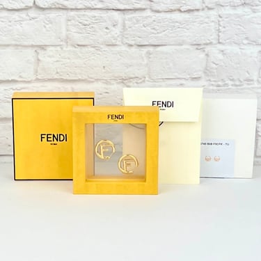 F Is Fendi Small Earrings, Gold-tone