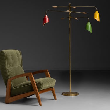 Jean Rene Caillette Chair / Tricolor Floor Lamp