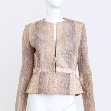 Collarless Python Jacket