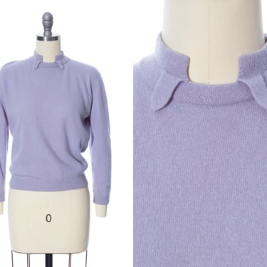 Vintage 1950s Sweater | 50s DALTON Knit Cashmere Light Pastel Purple Pullover Top (small/medium) 
