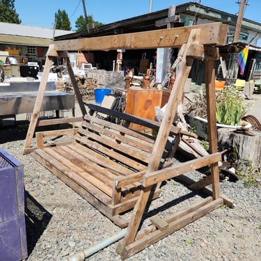 Large Wooden Porch Swing 120.25 x 70.75 x 57