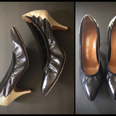 Vintage ‘80s Miguel Hernandez for Joseph Magnin pointy toe pumps | New Wave black leather heels, Christmas gift, 7M 