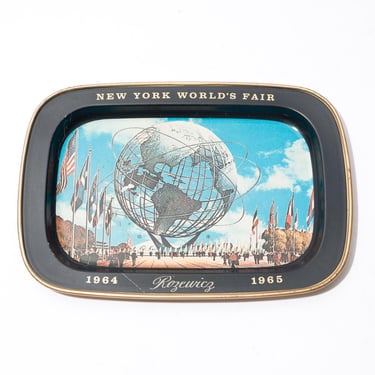 New York World's Fair Souvenir Tray, Tip Tray, Mini Sized, 1964-1965, Unisphere, AS IS 